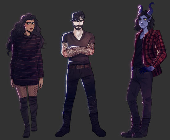 Malory, Colin, and Ali drawn by icandrawthingz.