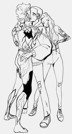 Peter, Er, and Veronica drawn by vanpyre.